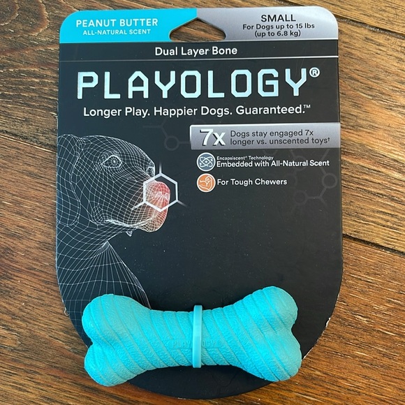 Playology Scented Dog Toys | Beef / Chicken / Peanut Butter | Small Dog Bone - Picture 2 of 5